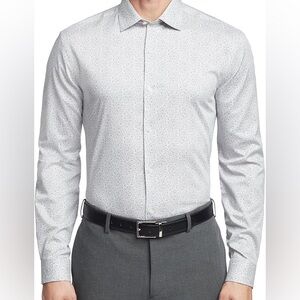 Van Heusen White Speckled Dress Shirt